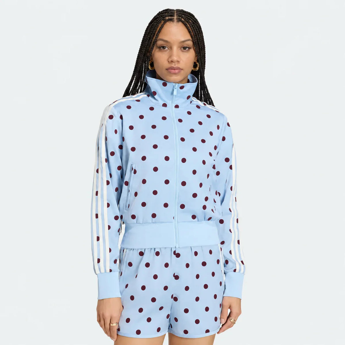 Satin PK Dots Track Top Clear Sky
