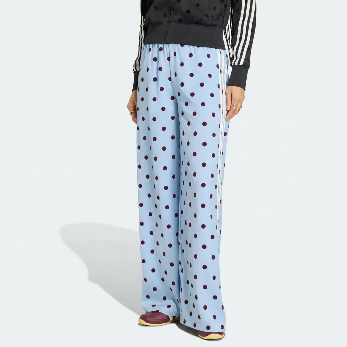 Satin PK Dots Wide Leg Pant Clear Sky