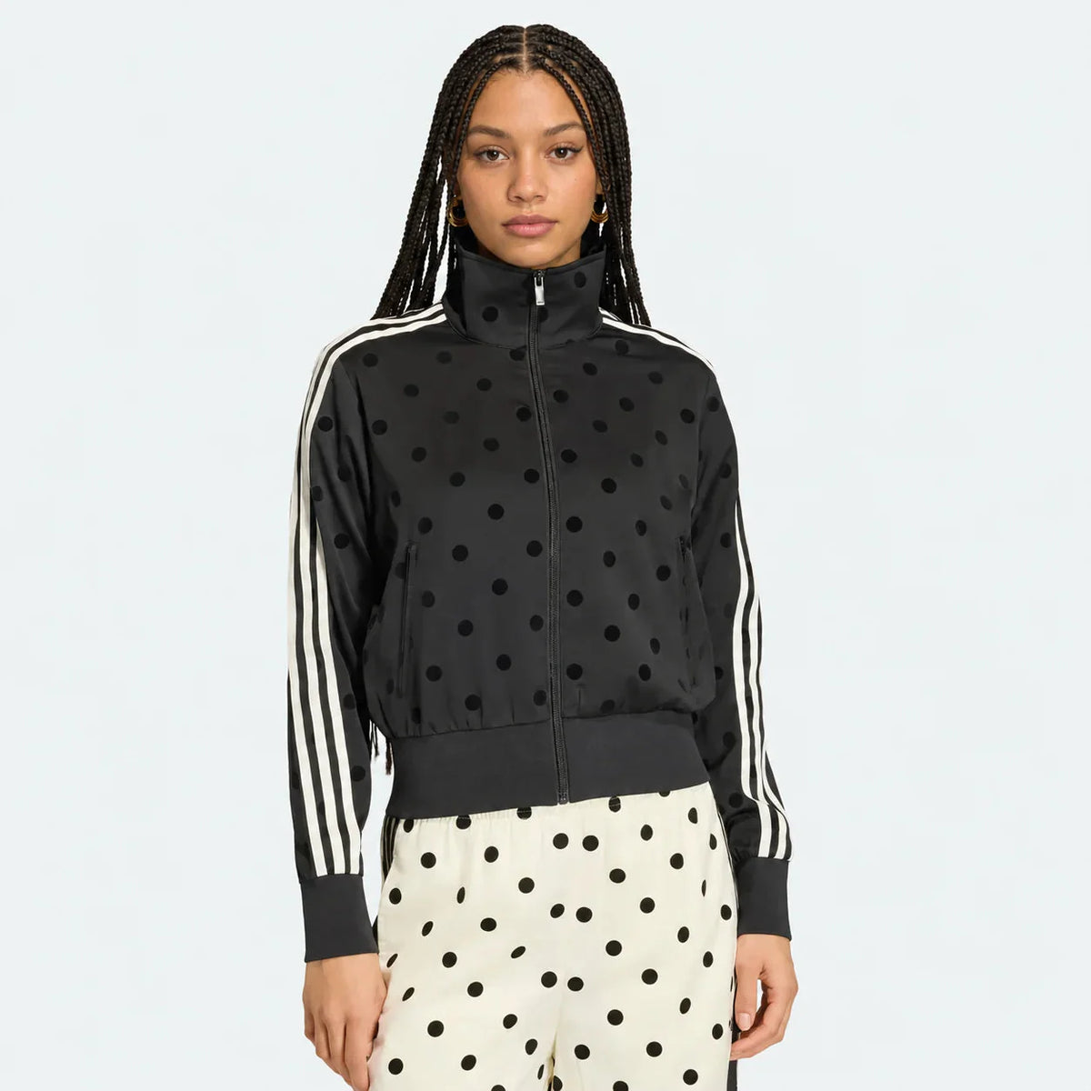 Satin PK Dots Track Top Black